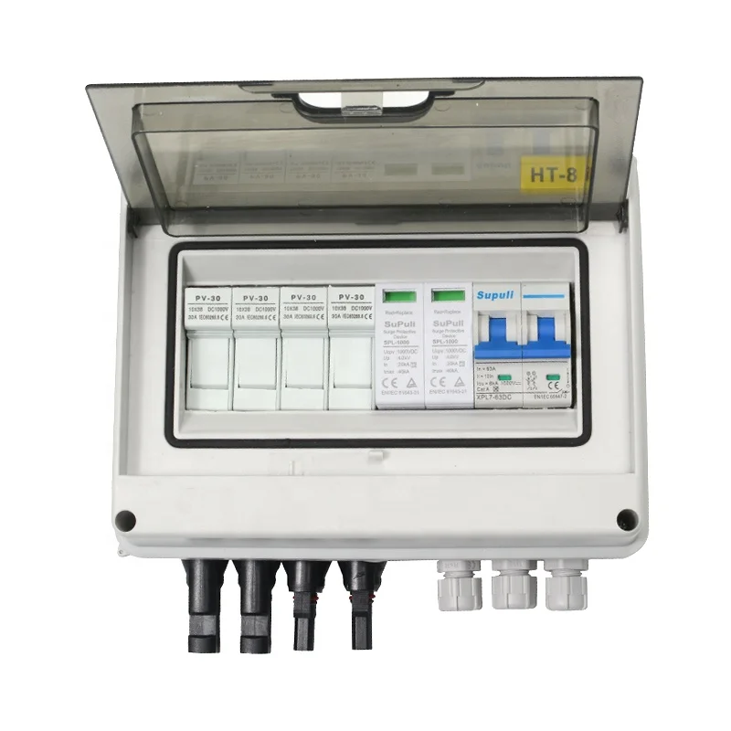 Ip65 Combiner Box 2 In 1 Out 600V 25A 2 Strings Solar Panel Photovoltaic Dc Pv Combiner Box