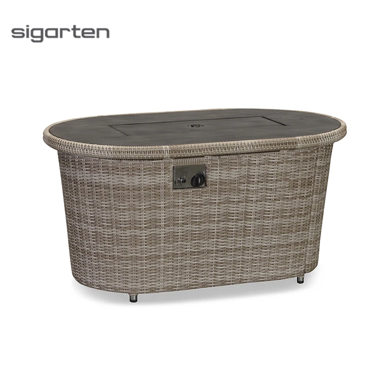 Patio Furniture Modern Aluminum Design Luxury Garden Gas Fire Pit Table