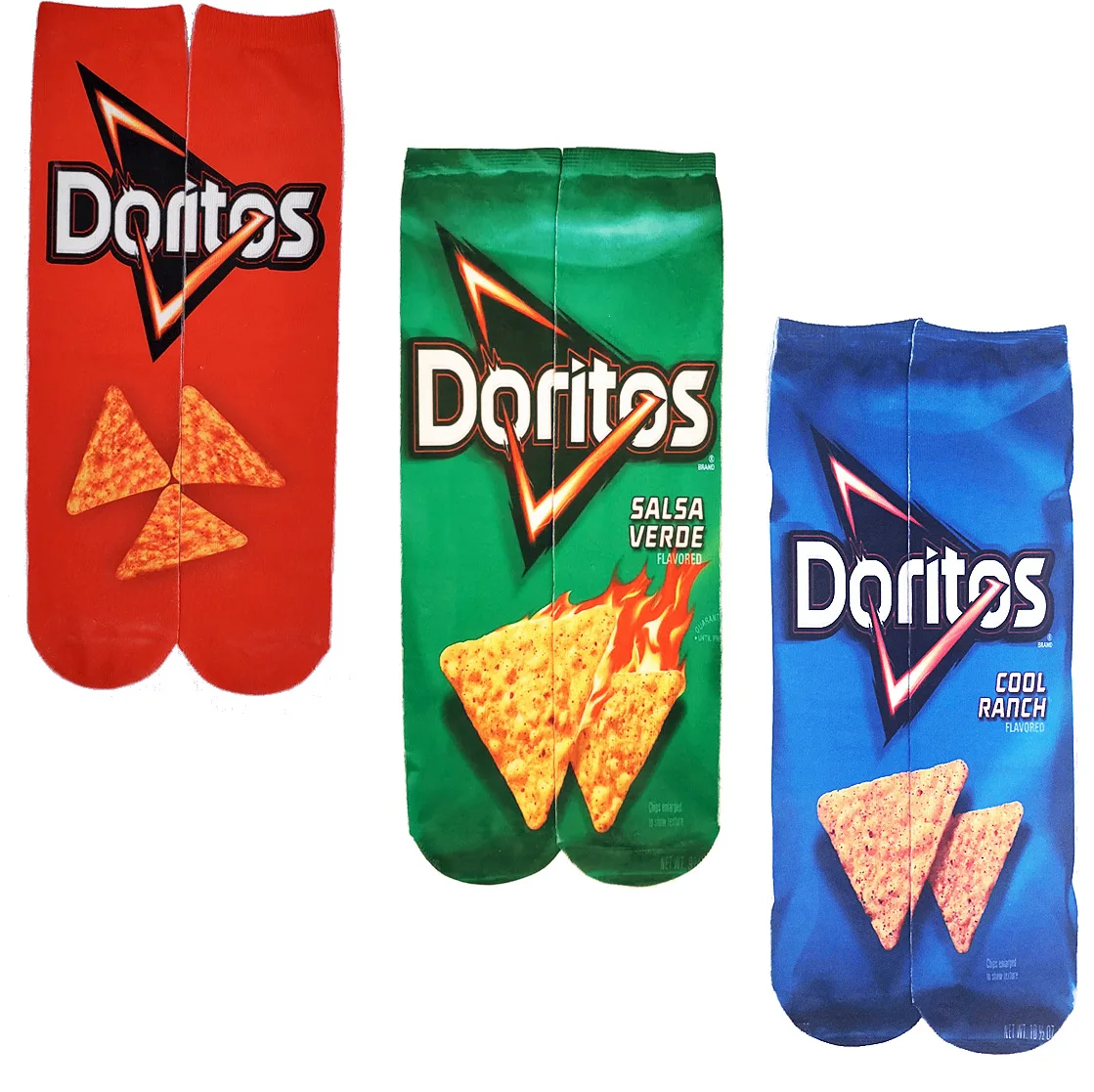 Wholesale Skittles Cheetos Potato Chips Puffed Food Tube Long Stockings 3d Thermal Transfer Printed Socks