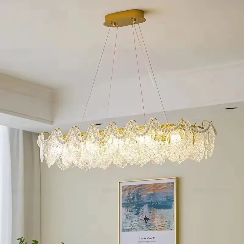 French Livingroom Chandelier Modern Bedroom Ceil Lamp Cream Style Dining Room Hanging Light Zhongshan Crystal chandelier