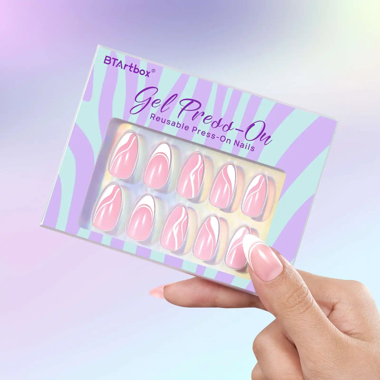 30pcs Artificial Finger Nails Private Label Fake Nails Almond Black French Short Gel Press On Nails