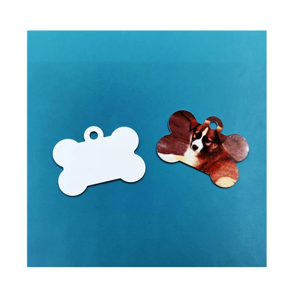 Hot Selling Heart Shape Sublimation Aluminum Pet ID Tags Two Sided Dog Tags Blank Sublimation Pet Identification Tags