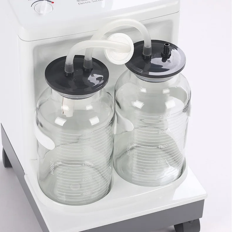 Medical Electric Suction Pump Apparatus Aspirator Double Bottles Suction Trolley Unit Machine Vaccum Suction Machine