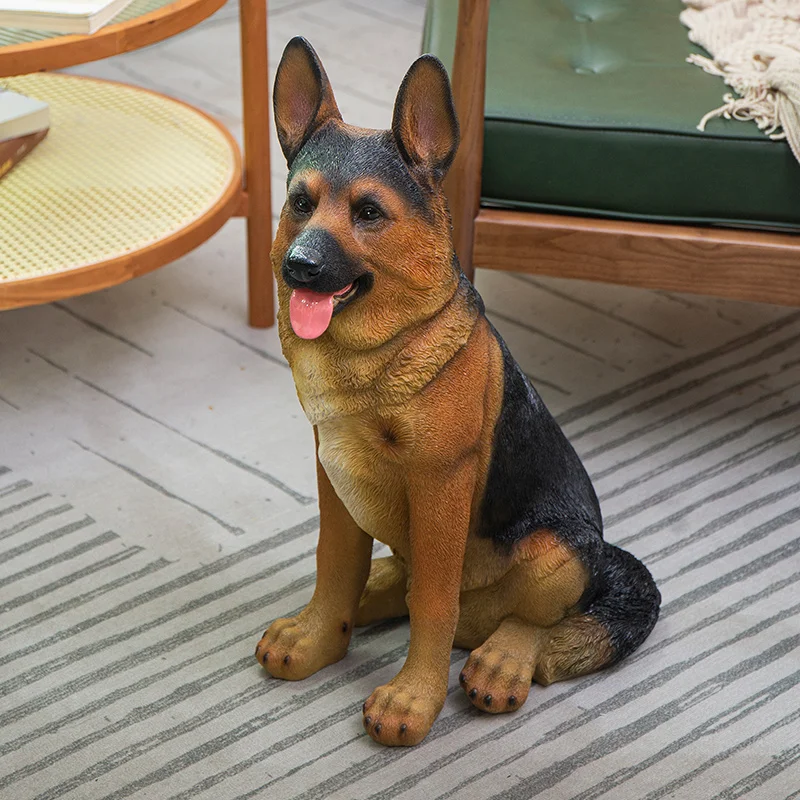 amazon hot sale animal figurines resin german shepherd statues garden dog sculpture