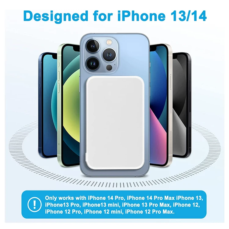 Free sample Original Magnetic power bank 5000mAh Portable wireless Powerbank USB-C for iPhone15/14/13/12