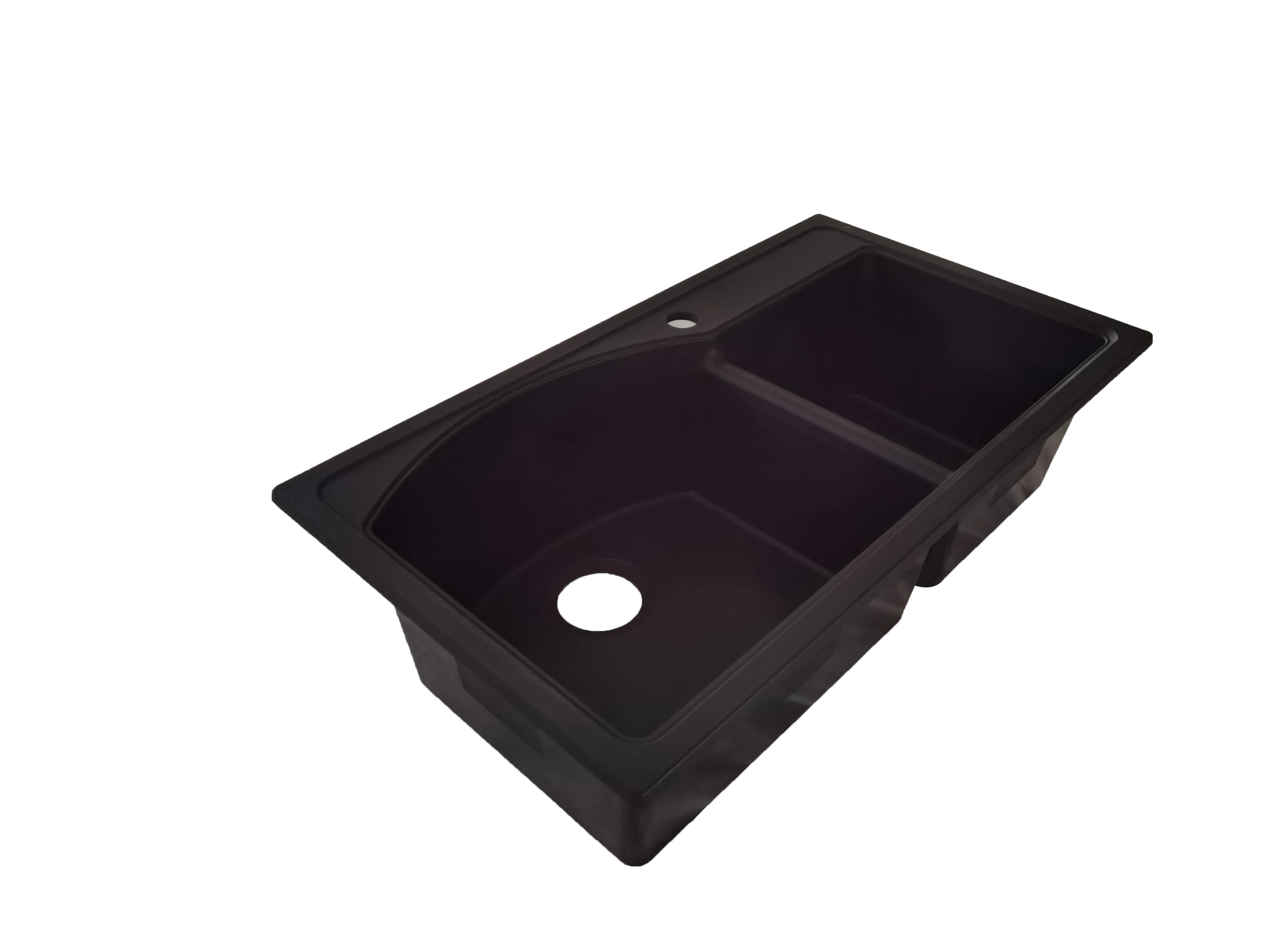 smooth surface resin composite SMC fiberglass quartz stone 2 bowls kitchen sinks
