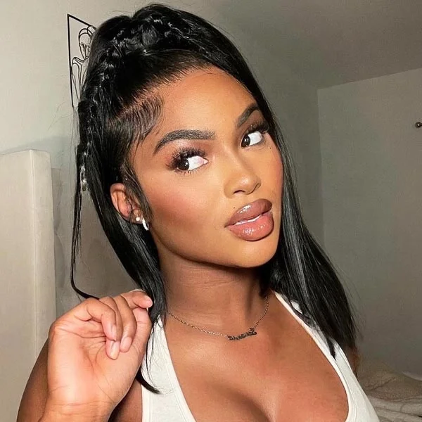 Pre-Styled Ponytail Glueless Human Hair Wig Custom Straight 5x5 Undetectable Lace Wig What You See Is What You Get