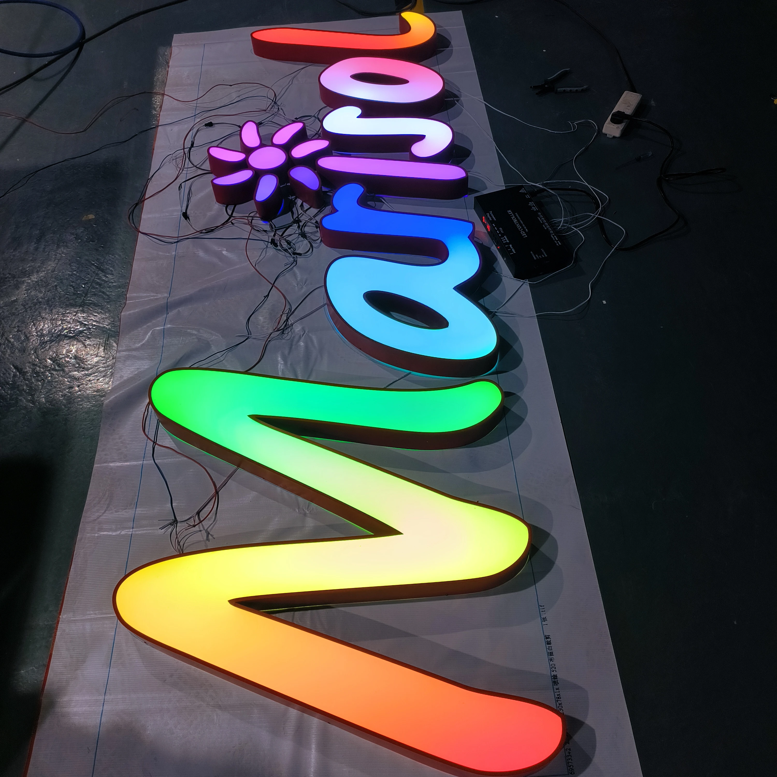 Stainless steel waterproof led Illuminated signboard led channel letters outdoor 3d led Front-lit letter Electronic sign