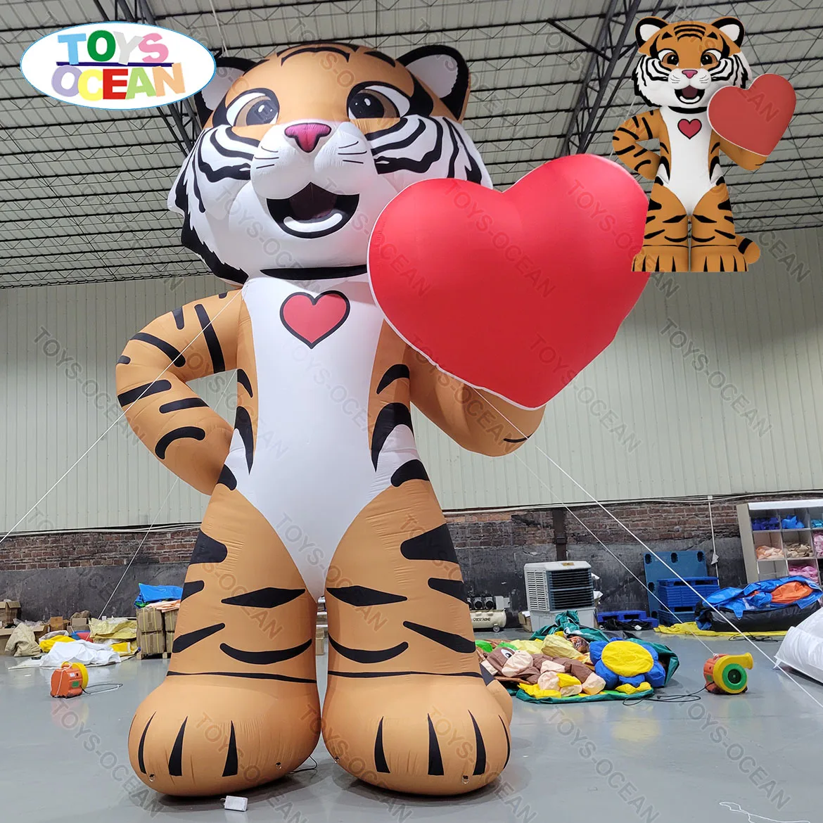 Customized Zoo Park Huge Inflatable Tiger Animal for Events Party Decoration Toys