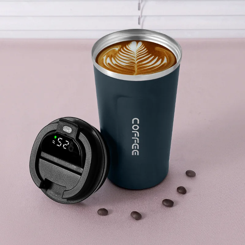 500ml Eco Vaccum Coffee Smart Led Mugs with Logo Custom Logo Printed