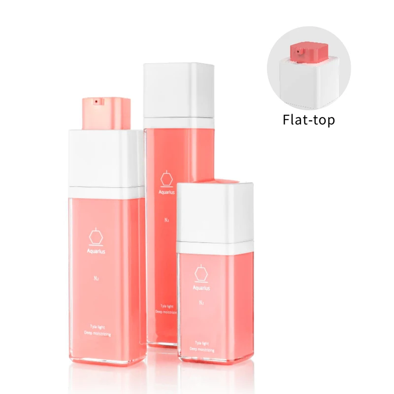 PP Airless Bottle Lotion Cosmetic Skin Care Packaging Pump Bottle Custom 15ml 30ml 50ml Cartons Gold Cosmetic Mini Bottles AS/PP