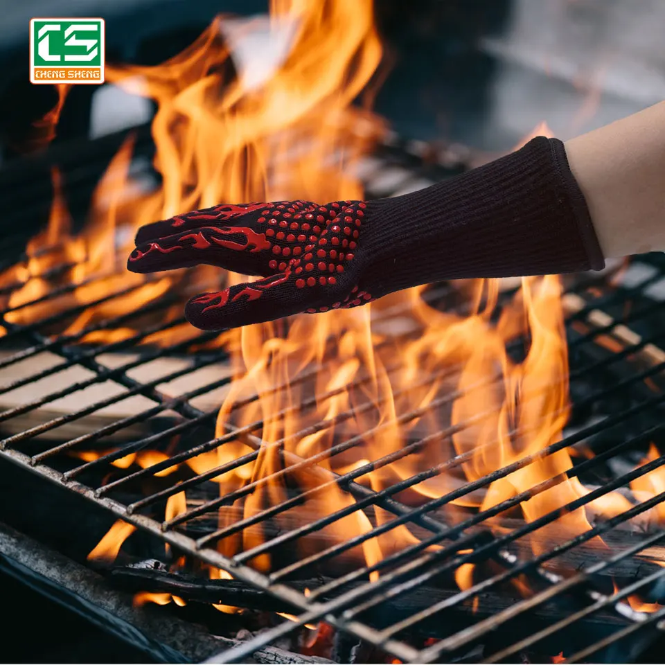 Хит продаж новый продукт бытовые перчатки для гриля барбекю кухонные двойные Нескользящие силиконовые