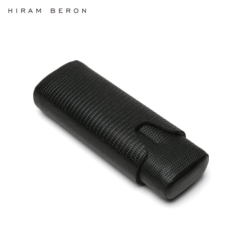 High Quality Portable Genuine Leather Cigar Box Travel Humidor Holder 2 Tube Cigar Case leather Wholesale
