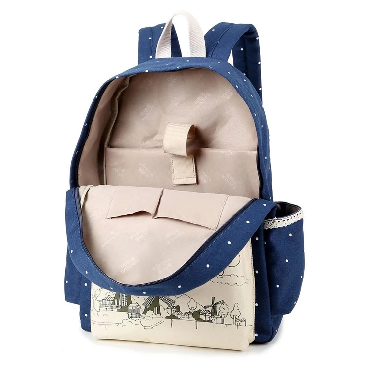 Оптовая продажа лучшее качество школьная сумка для девочек-подростков Холщовый комплект из 3 школьных