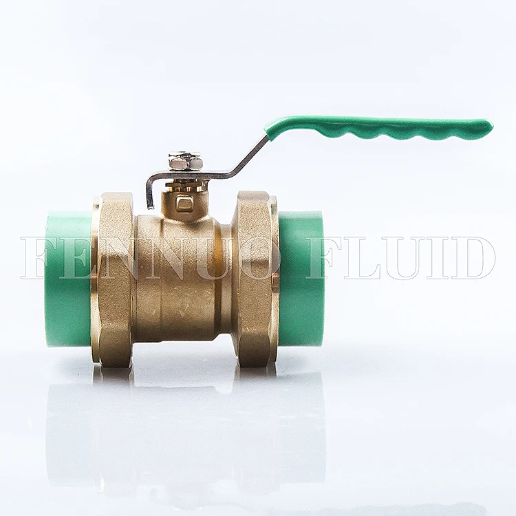 customized double union brass PPR ball valve for water and plumbing system hot water and cold water system