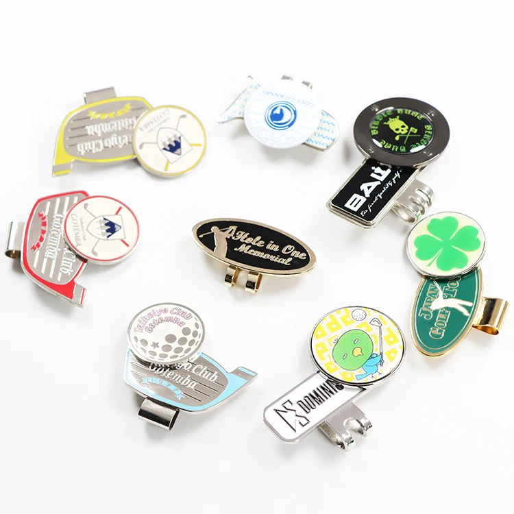 Promotional Metal Blank Golf hat Clips Magnetic Ball Marker golf cap clip