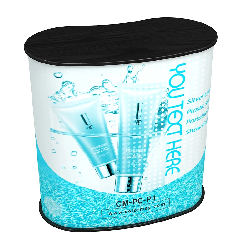 Exhibition Trade Show Advertising Heavy Duty Plastic Floor Standing Event Desk Foldable Promotion Table