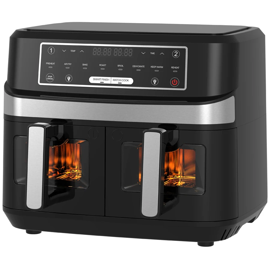 Professional Factory Detachable Container Airy Oven Electric Control Oil Free Air Fryer For Home Dual Pot