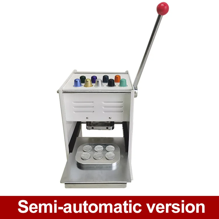 Semi automatic manual plastic cup coffee capsule heat sealing
