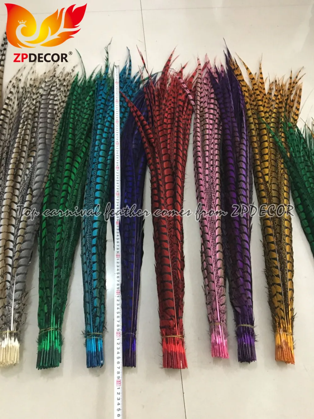 ZPDECOR Real Shipping to Customer Mix Size and Colors Lady Amherst Pheasant Tail Feather for Carnival Costumes Design