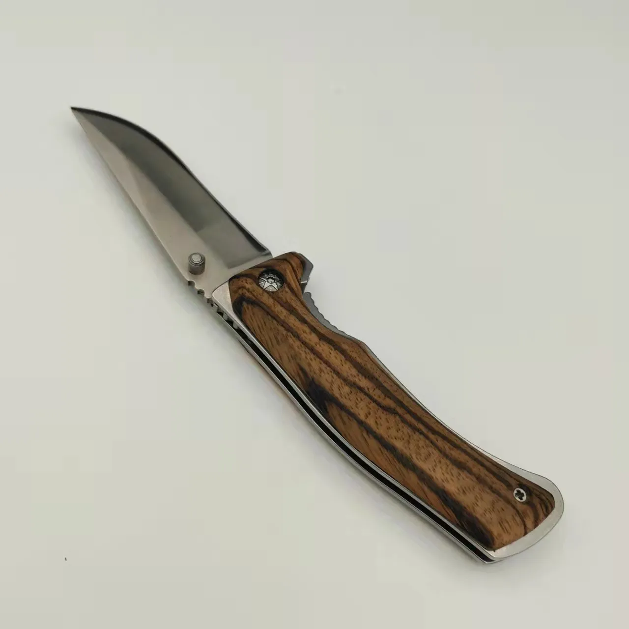 Custom Knives Slide Blade Folding Pocket Knife survival Wooden Handle