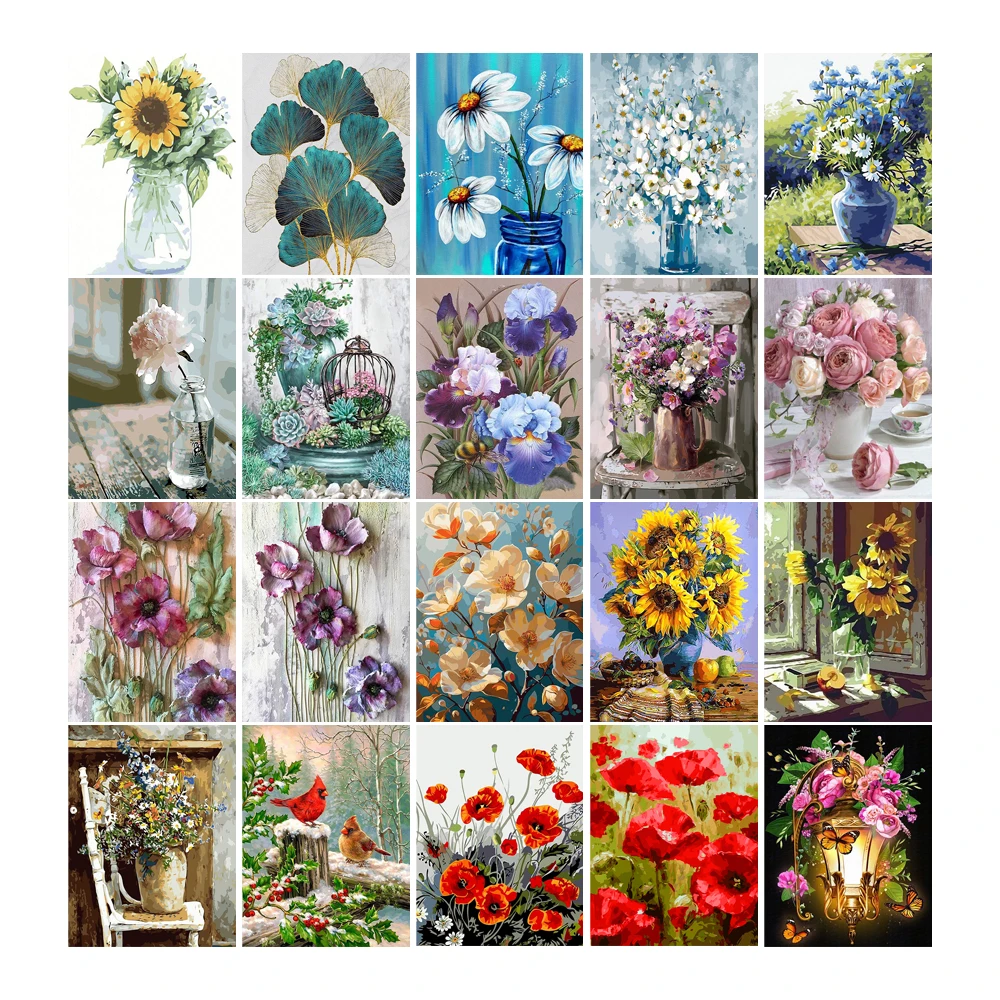 DIY 5D Diamond Painting Kits for Adults Kids 3D Diamond Art Accessories Crystal Embroidery Flowers Wall Art Home Decor Custom