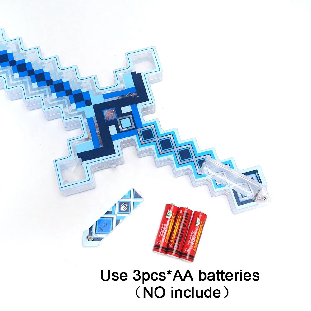 New Led Light-up Saber With Sound For Kids Toy Transparent Pixel Light up plastic Sword