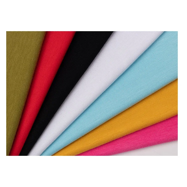 small MOQ viscose fabric factory price knit fabric F11143 170gsm cotton viscose jersey for t shirt rayon viscose fabric