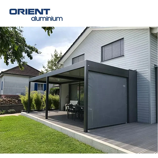 Louvered Pergola Motorized Aluminum Pergola with Sliding Roof Bracket Gazebo Aluminum Pergola for house