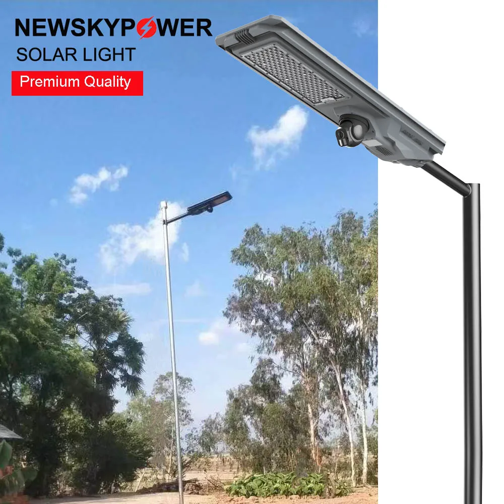 Integrated Solar Led Street Light With 4G WIFI CCTV Camera 800W 1200W Waterproof IP65 Landscape Residential Road Lighting