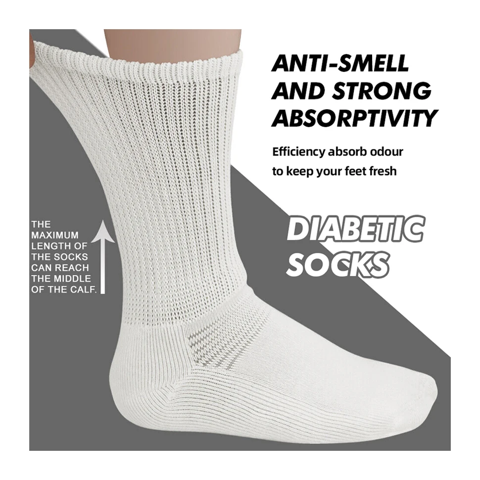 Large Plus Big Size Extra Wide Diabetic Socks Non-Binding Loose Top Diabetic Socks For Men And Women Medical Hospital Socks