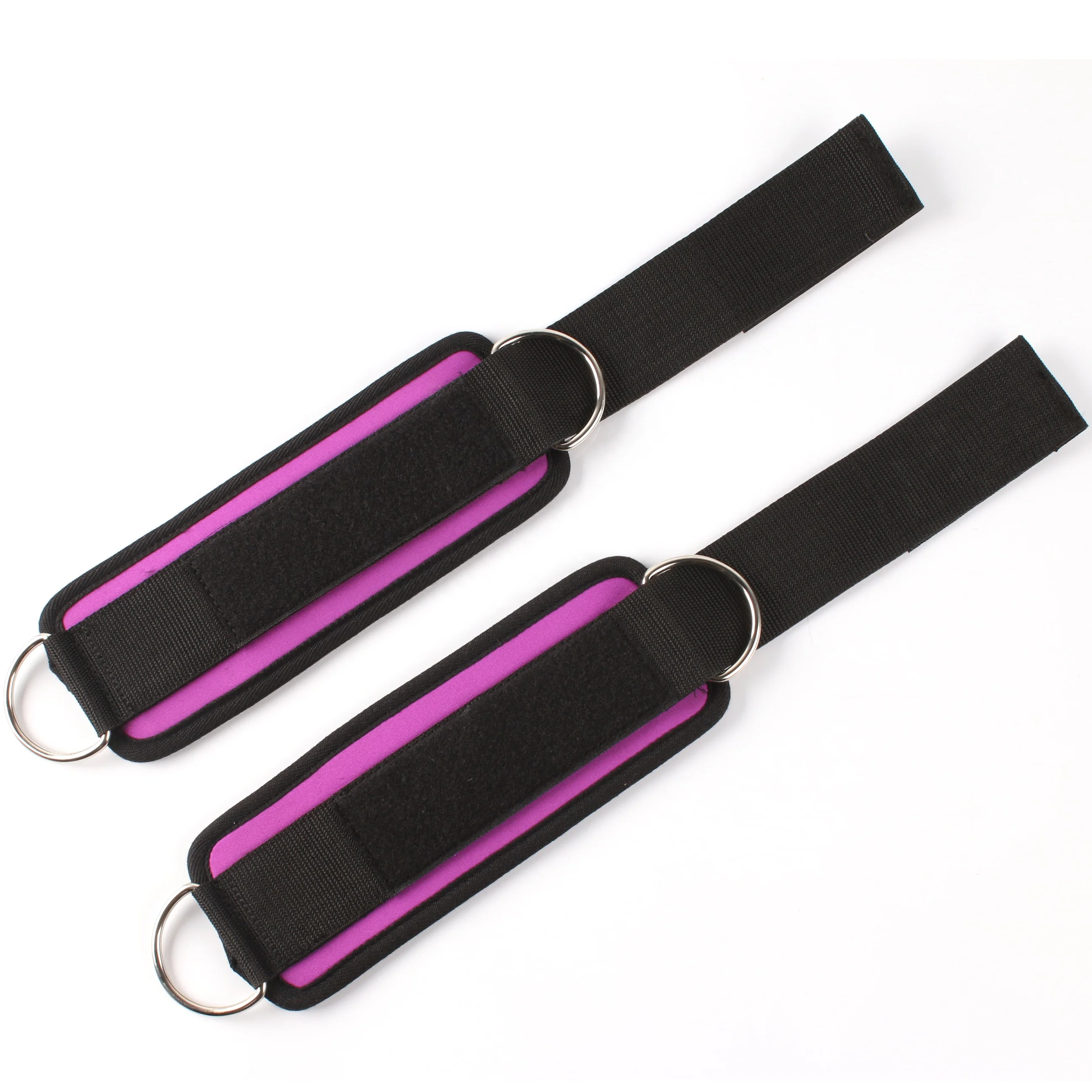 Customized Gym Logo Ankle Strap Pink Neoprene Cable Ankle Straps For Cable Machines