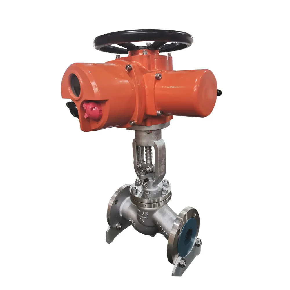 High quality manufacturer motorized globe valve cf8 304 316 Pn 16 with multi-turn electric actuator