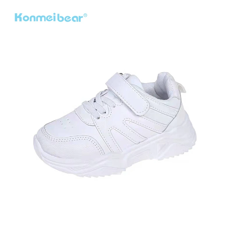 Unisex Footwear Sport Sot Sole Whole White Leather School Students Kids Casual Shoes