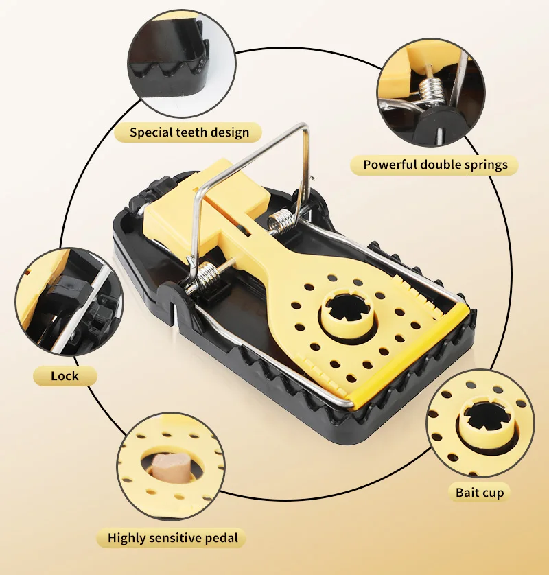 Efficient And Easy Set New Rat Mice Catch Snap Traps, Fast Rat Kill Trap