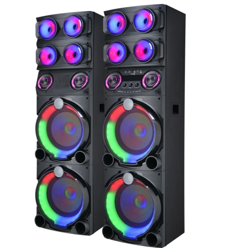 In stock bt speaker dual 12 inches dj box battery speaker home theater systems audio amplifier high power karaoke speaker