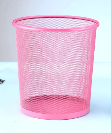 wholesale office supplies outdoor garden office bathroom kitchen metal mesh round Small Waste Paper Basket