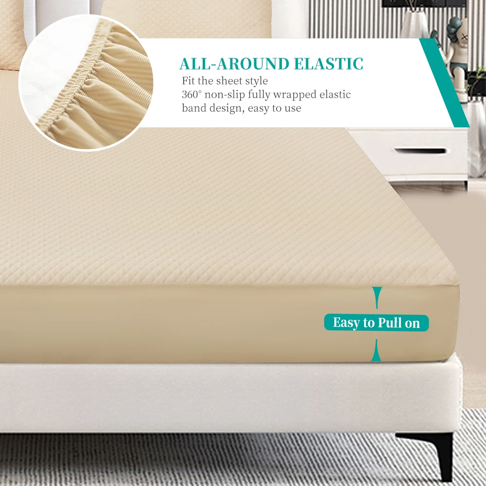 3D air Tencel jacquard fabric bedspread factory Anti-dust Mite Bed Bug Proof Waterproof  Mattress Protector  with Elastic Skirts