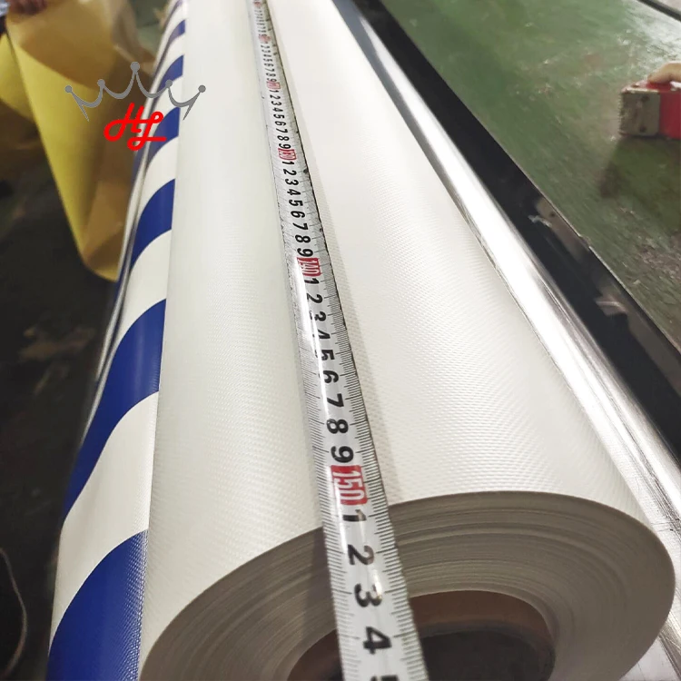 HL 1000D PVC Fabric Tarpaulin 1mm PVC Tarpaulin Striped Awning Fabric for Awnings