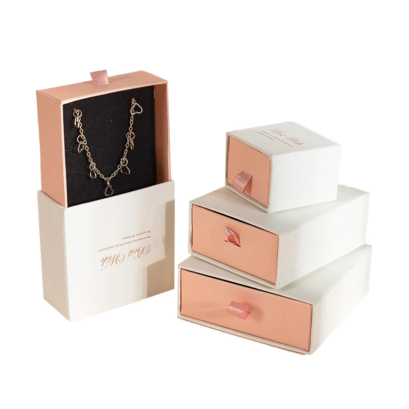 Xinxing Cardboard Jewelry Gift Necklace Drawing Box Package Slide Drawer Paper Box for Jewelry Packaging