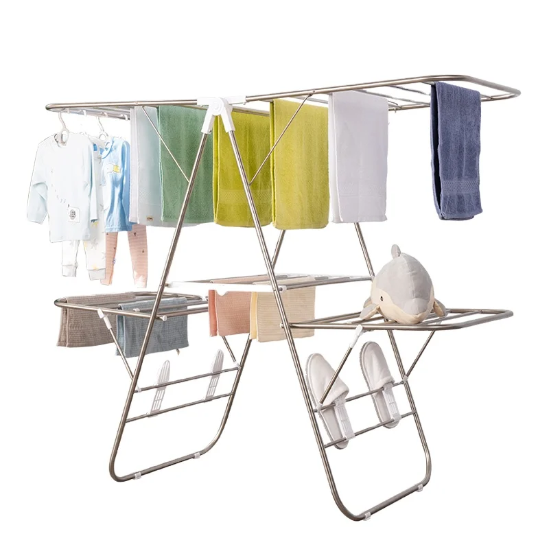 Indoor and outdoor standing type 3 Tier Airer foldable drying rack clothes