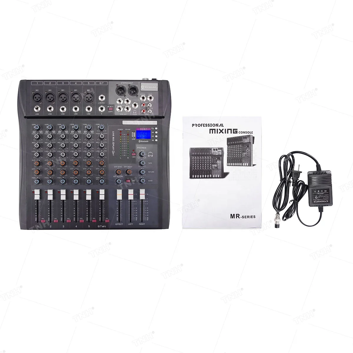 MR-60S MR 60S Professional Audio Mixer Console DJ Player Independent Phantom Power 6 Channels USB Blue Tooth