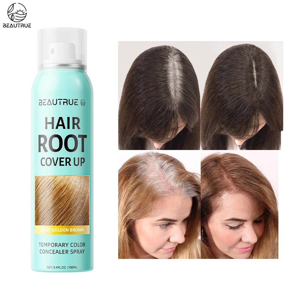 Custom LOGO Labeling Color Magic Root Touch Cover Up Gray Concealer Temporary Gray Light Golden Brown Black Hair Color Spray