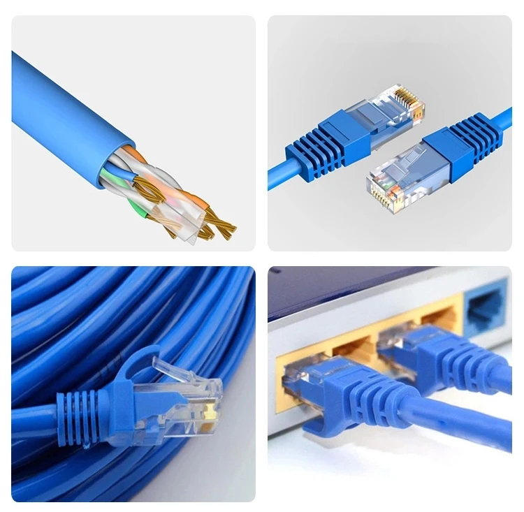 Computer use RJ45 connector PVC  copper wire cat5e 6  cat6 UTP FTP indoor network cable patch cord