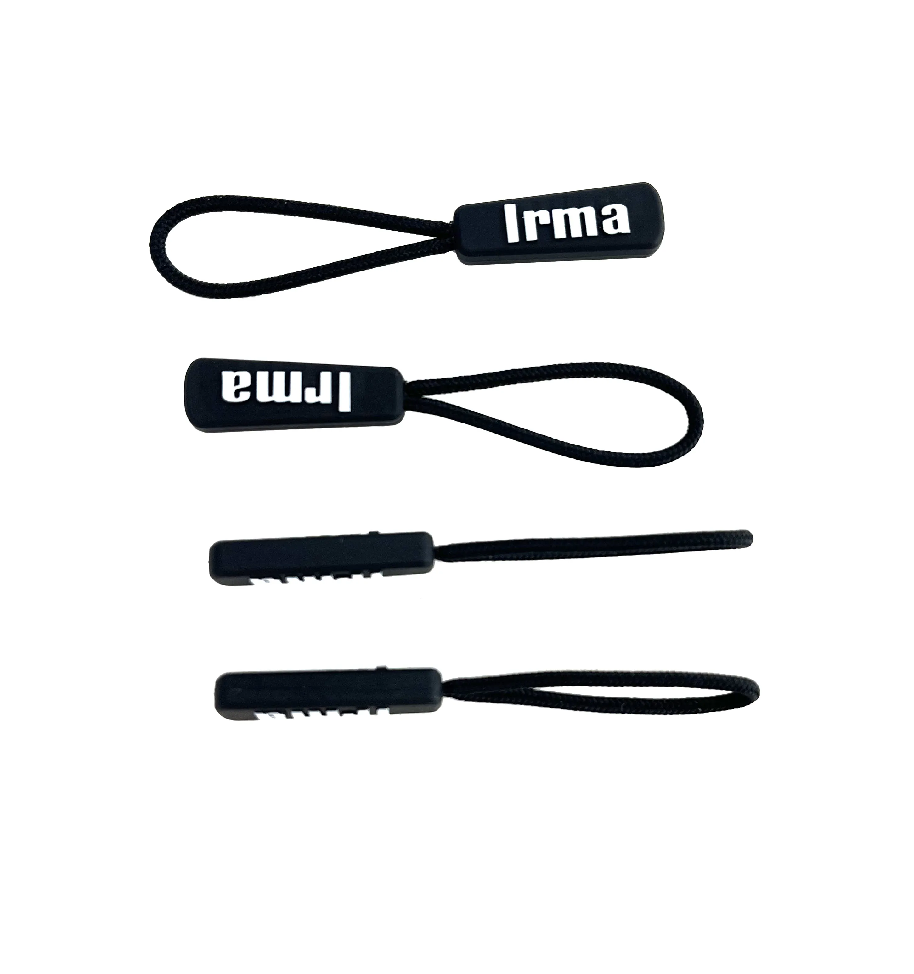 New Fashion Top Quality Customized Logo Slider Rubber Black Zipper Slider Nylon For  Clothes Bag Shoes Zipper Puller