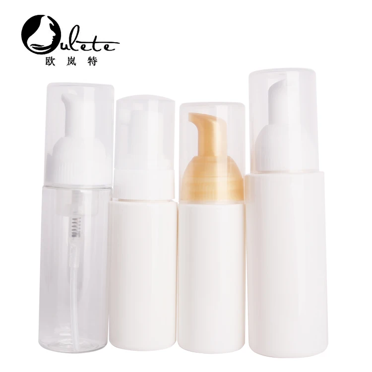 Empty Plastic Foam Pump Bottle 30ml 50ml 60ml 100ml 150ml 200ml Clear White Blue Pet Facial Cleanser Mousse Foam Pump Bottle