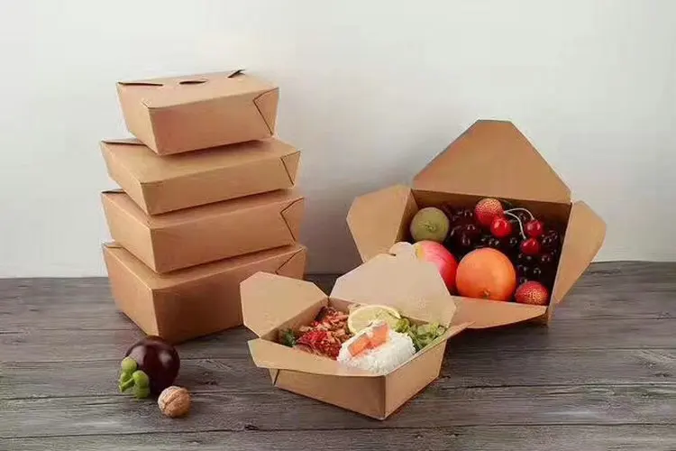 Disposable Takeaway Food Packaging Lunch Box Carton For Restaurant, Emballage Alimentaire