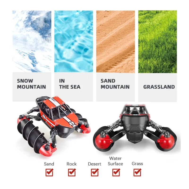 
Rc Stunt Car Strong Climbing Sealed Waterproof Line Amphibious Remote Control Car 