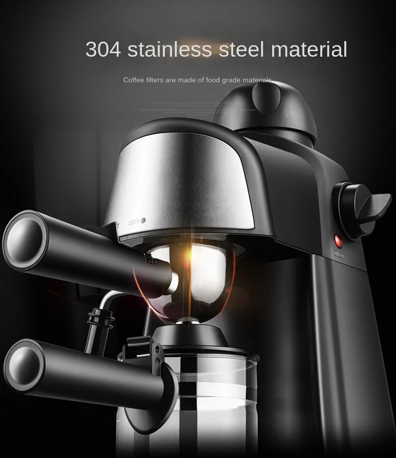 Popular Online 2024 Nice Look Coffee Machine for Home Espresso Machine Steam Milk Froth Small Mini Semi-automatic Coffee Maker