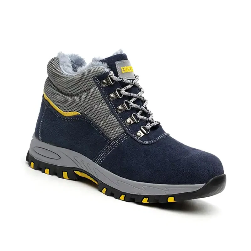 Suede Cow Leather Anti fire Steel Toe Anti smash Anti puncture Rubber sole Anti slip Work Safety Shoes